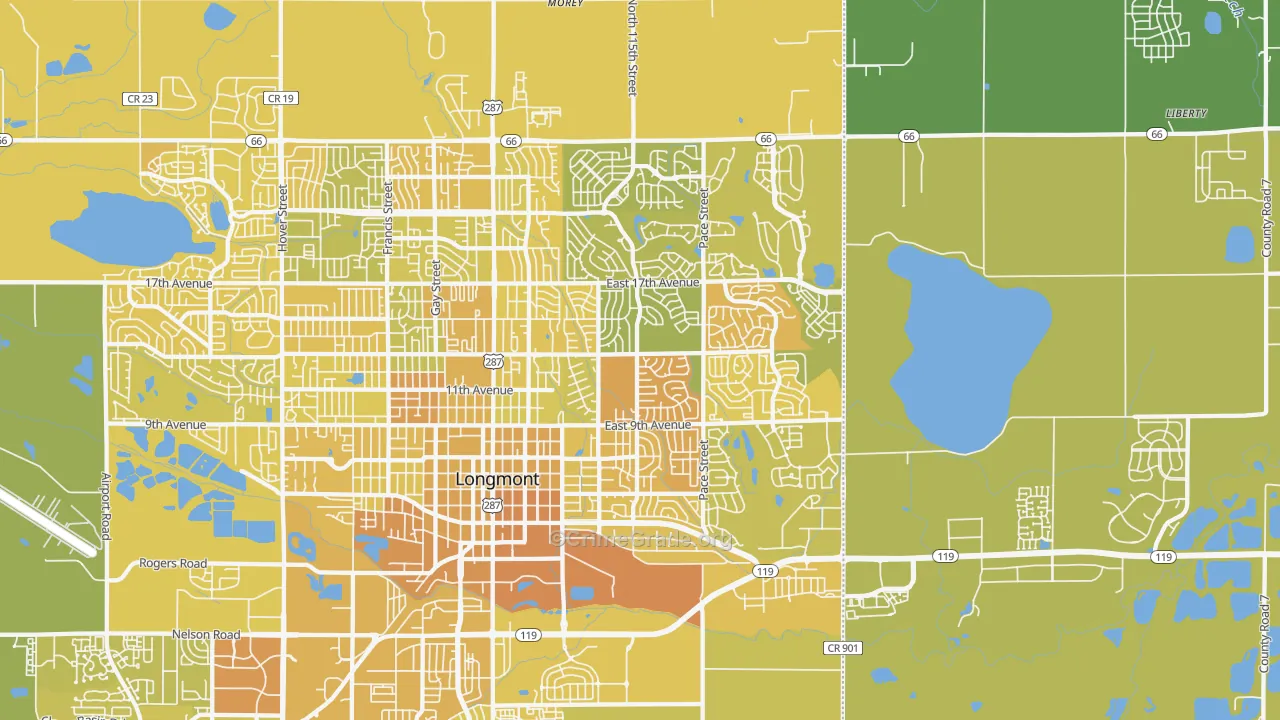 Rinn, CO Map of Vehicle Theft Rates
