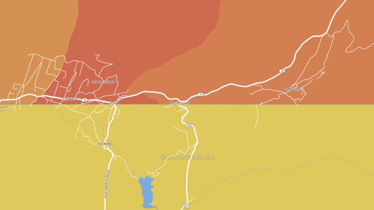 Rio Chiquito, NM Map of Vehicle Theft Rates