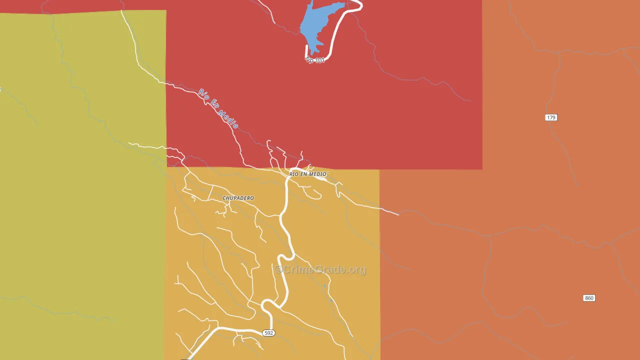 Rio en Medio, NM Map of Vehicle Theft Rates