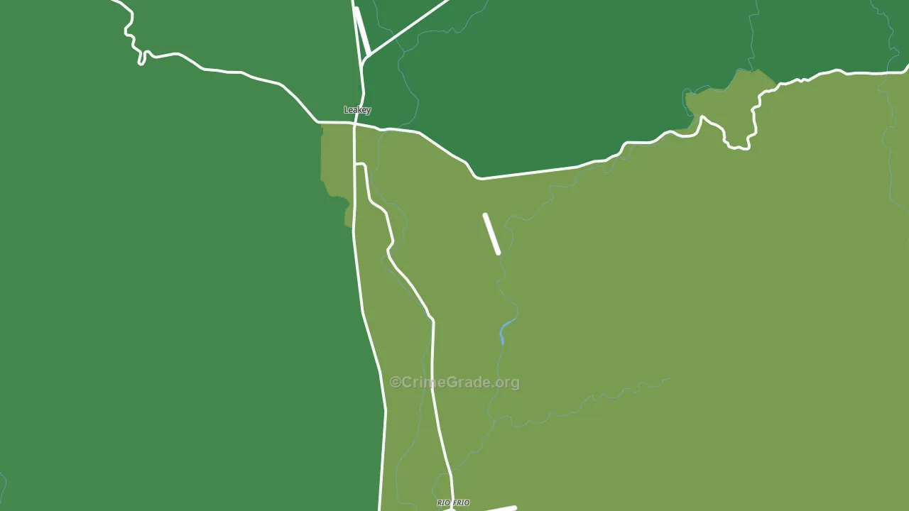 Rio Frio, TX Map of Vehicle Theft Rates