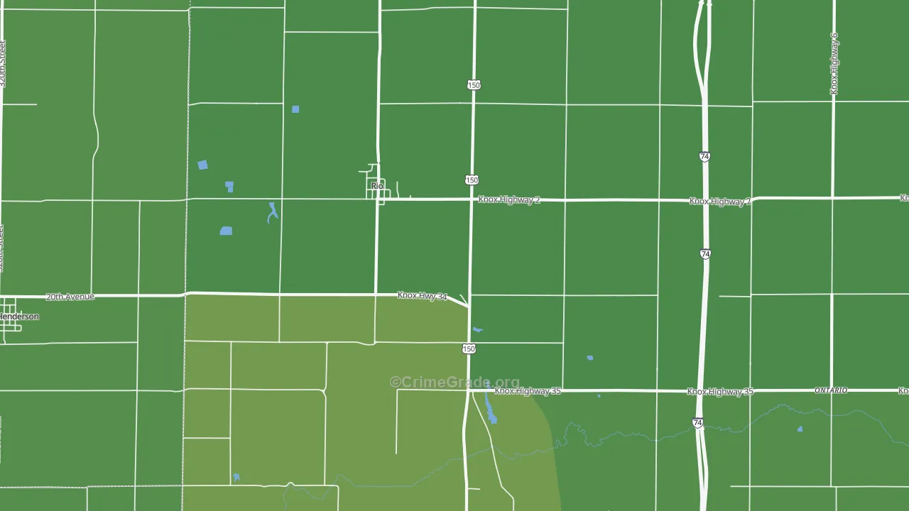 Rio, IL Map of Vehicle Theft Rates