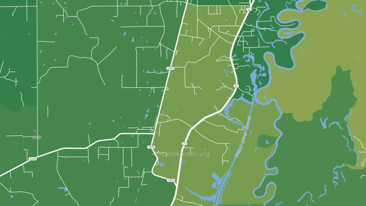 Rio, LA Map of Vehicle Theft Rates