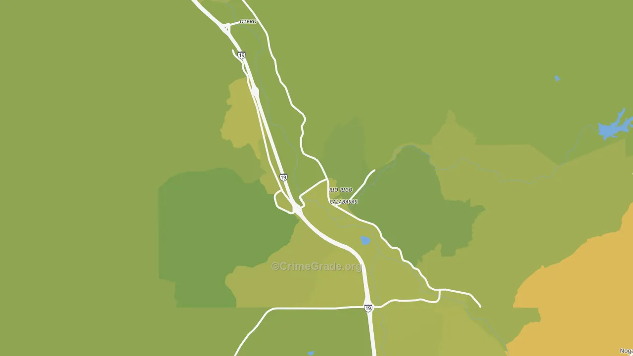 Rio Rico, AZ Map of Vehicle Theft Rates