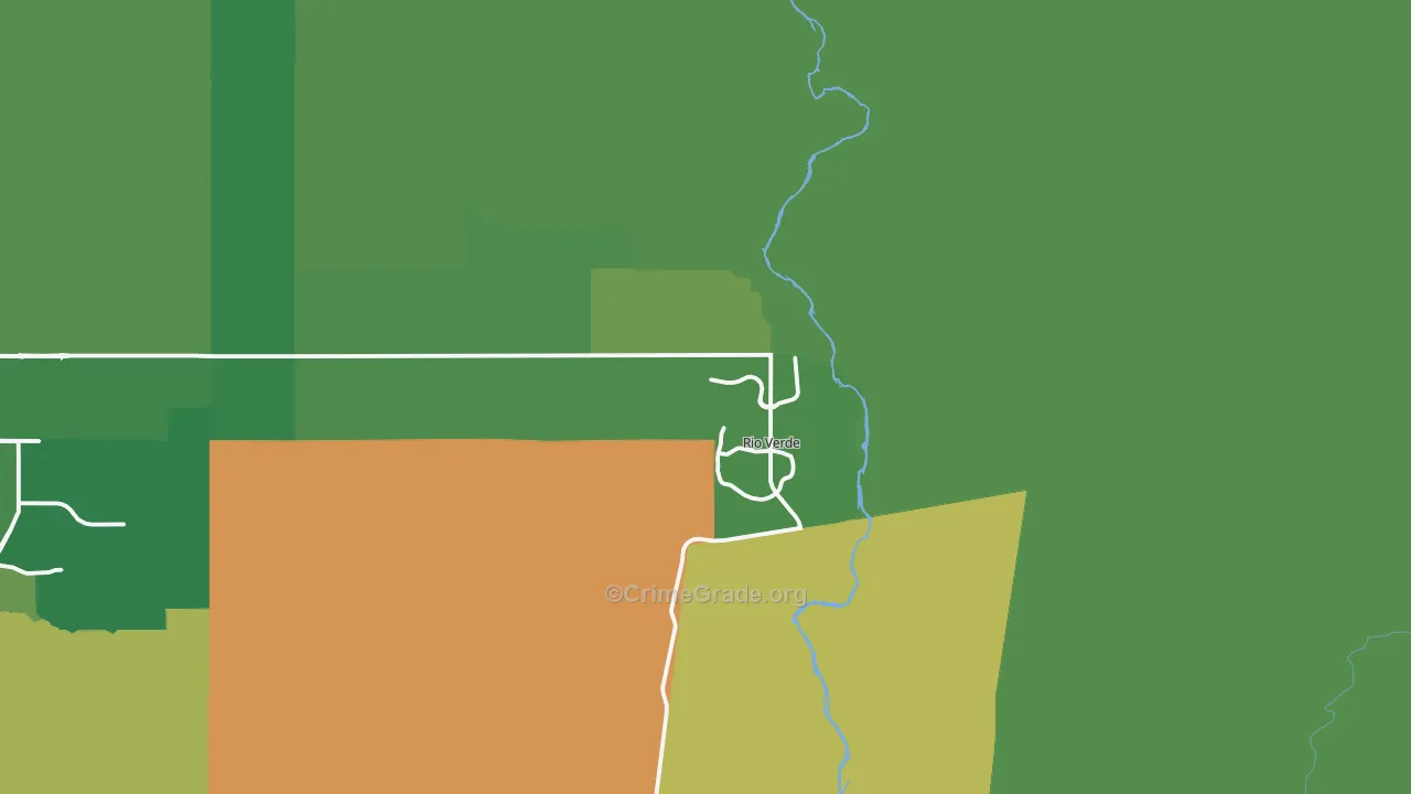 Rio Verde, AZ Map of Vehicle Theft Rates