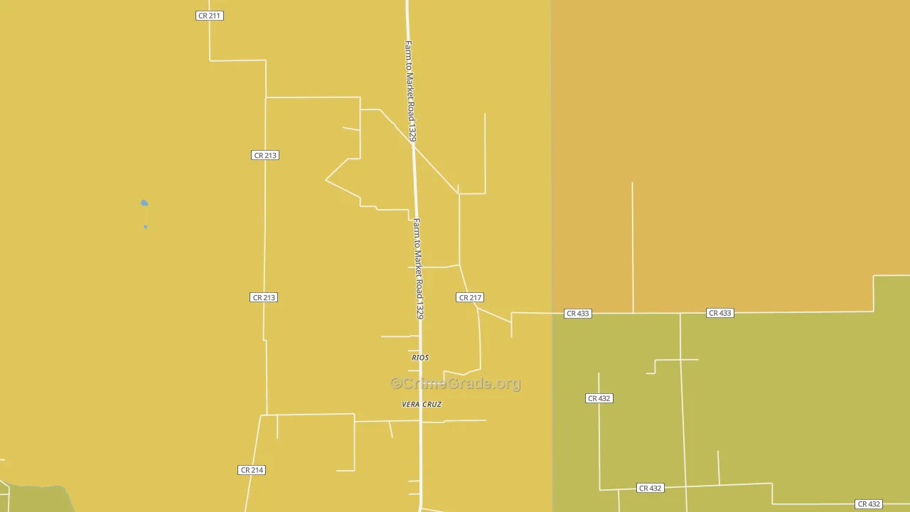 Rios, TX Map of Vehicle Theft Rates