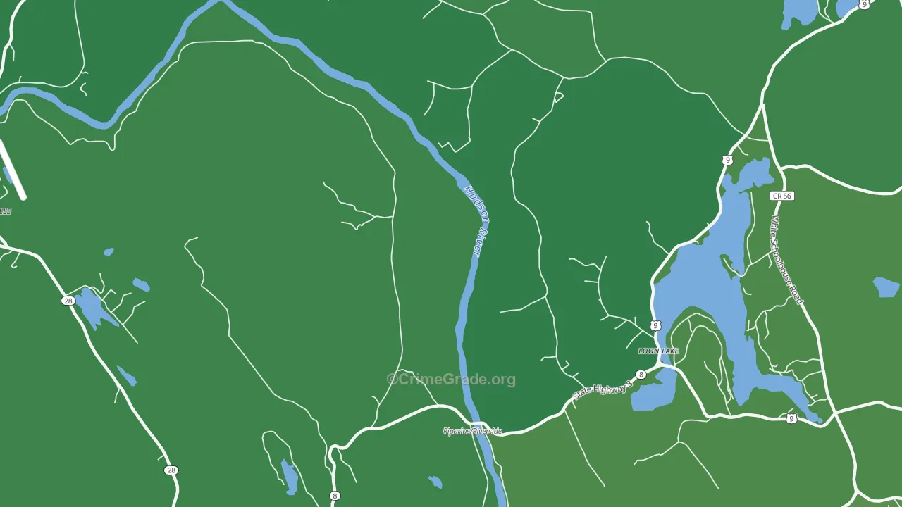 Riparius, NY Map of Vehicle Theft Rates