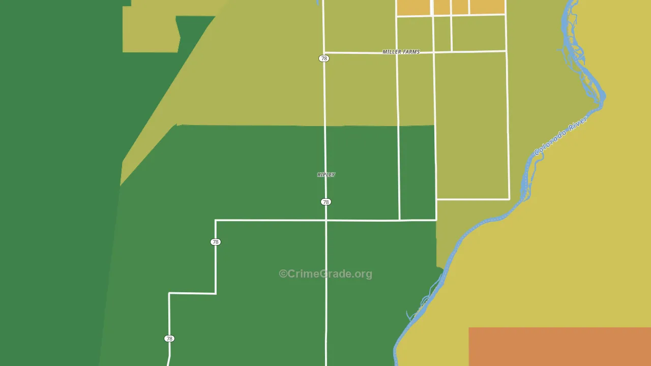 Ripley, CA Map of Vehicle Theft Rates