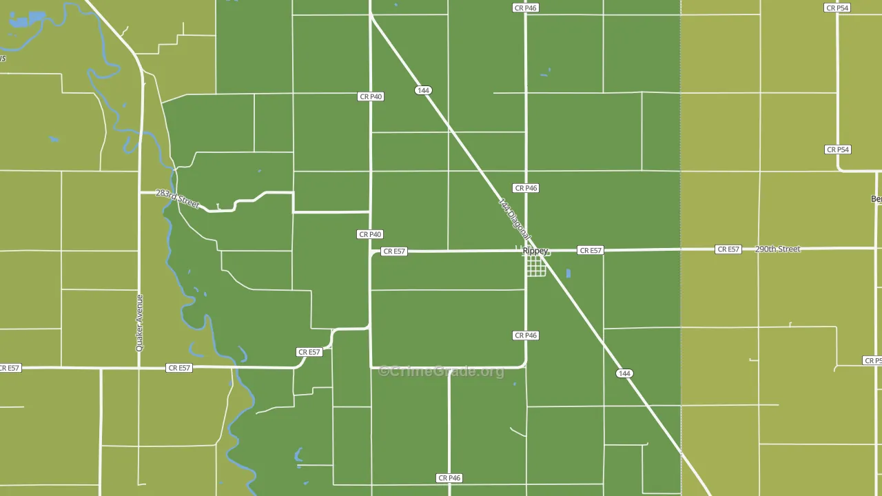 Rippey, IA Map of Vehicle Theft Rates