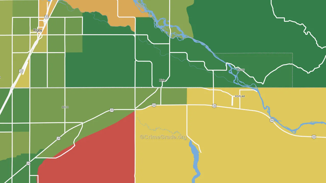 Ririe, ID Map of Vehicle Theft Rates