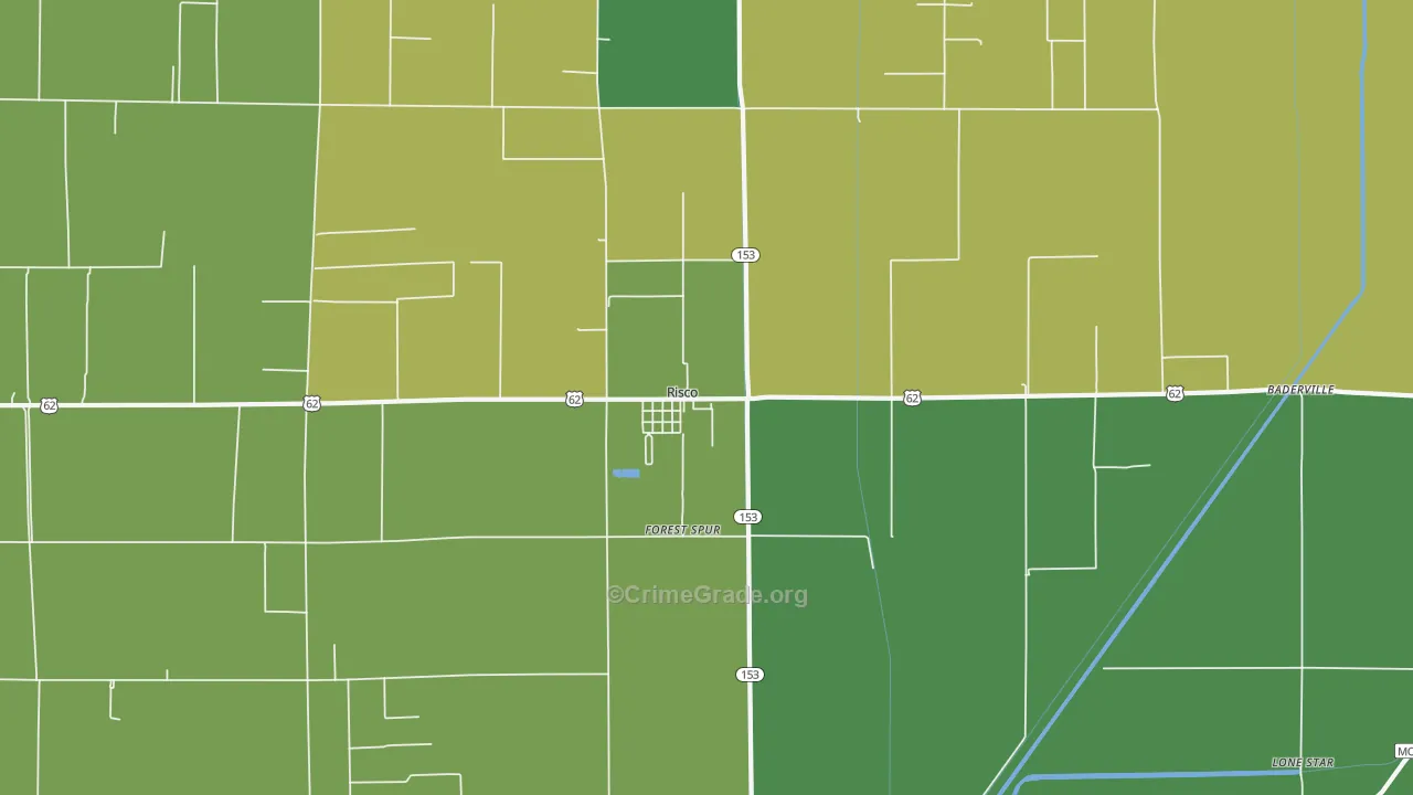 Risco, MO Map of Vehicle Theft Rates