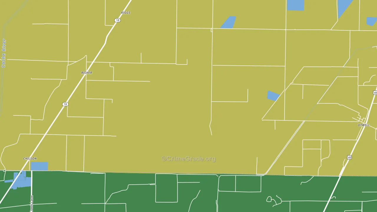 Risher, AR Map of Vehicle Theft Rates