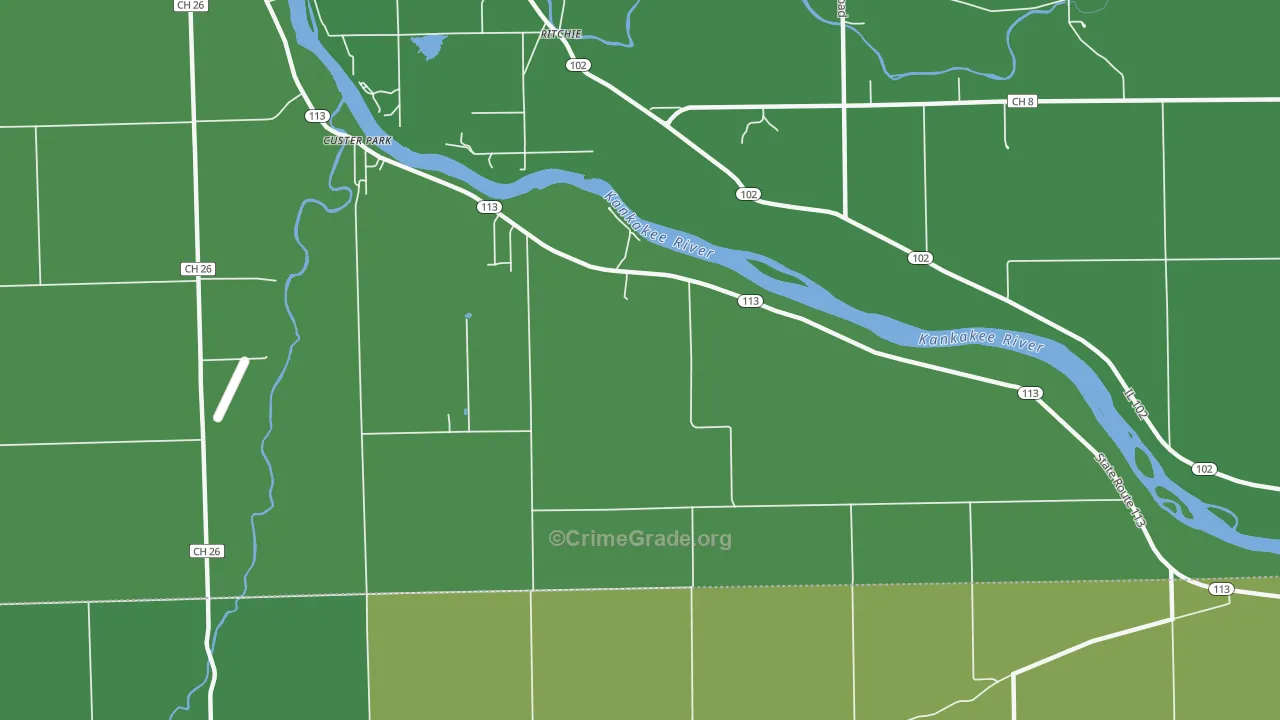 Ritchie, IL Map of Vehicle Theft Rates