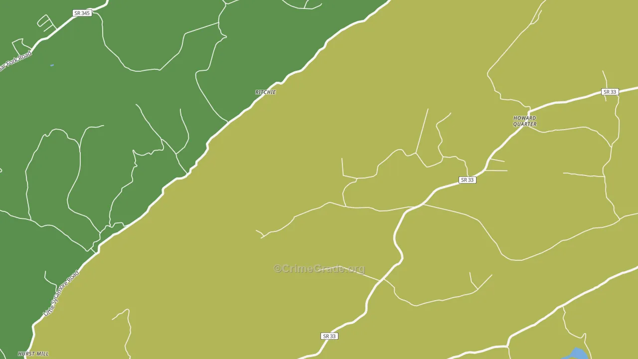 Ritchie, TN Map of Vehicle Theft Rates