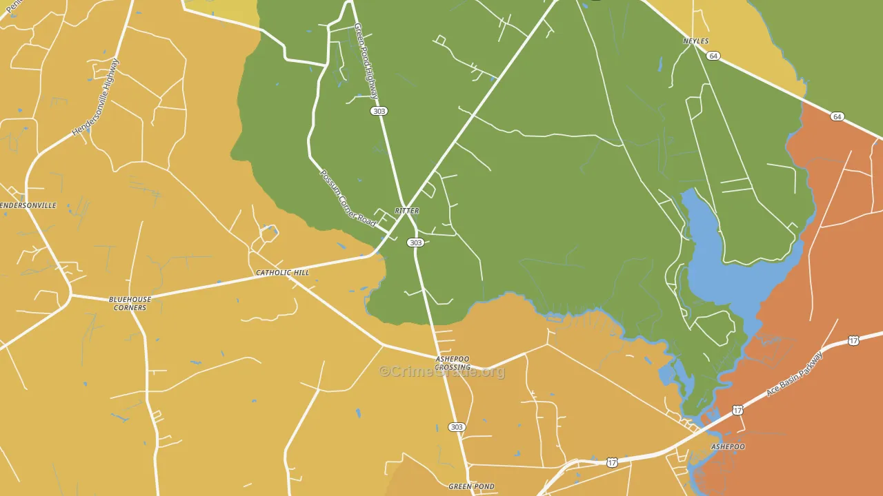 Ritter, SC Map of Vehicle Theft Rates