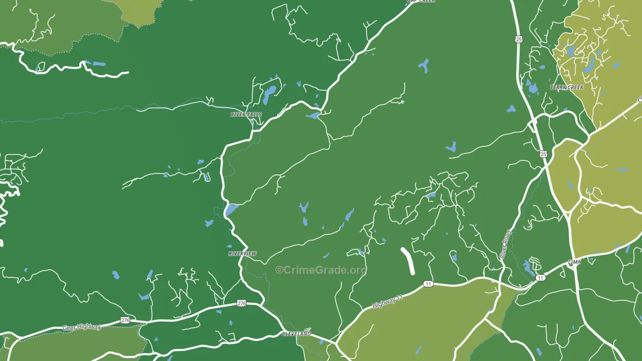 River Falls, SC Map of Vehicle Theft Rates