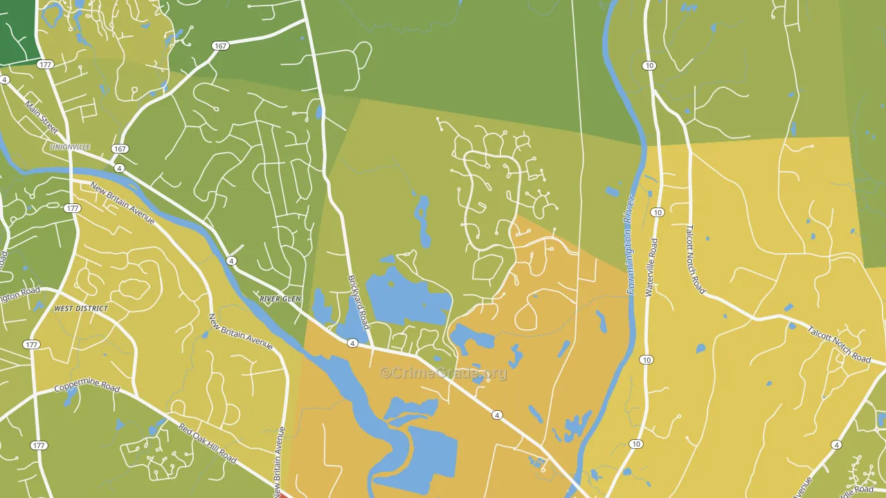 River Glen, CT Map of Vehicle Theft Rates