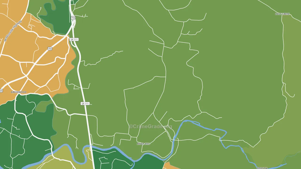 River Hill, TN Map of Vehicle Theft Rates
