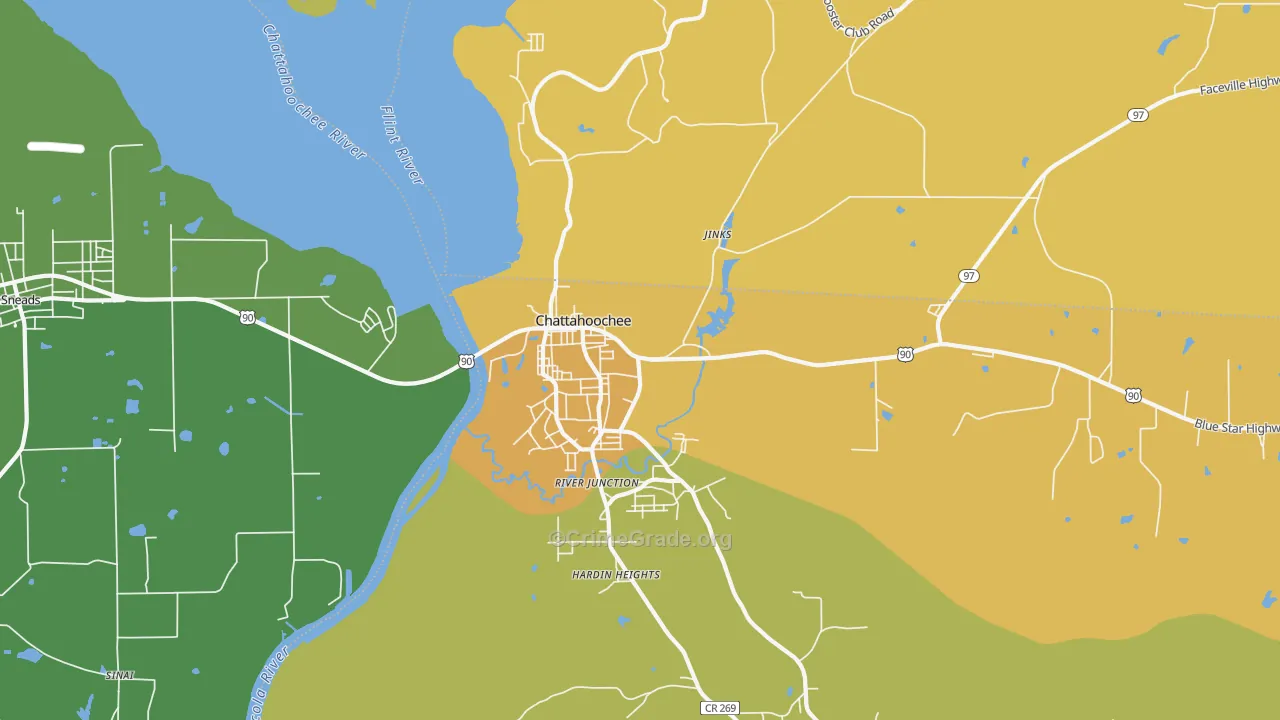 River Junction, FL Map of Vehicle Theft Rates