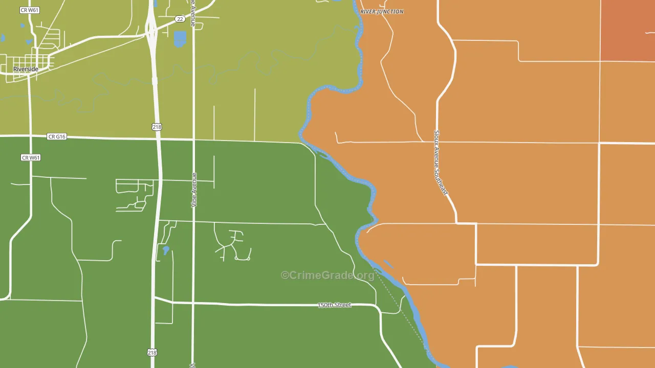 River Junction, IA Map of Vehicle Theft Rates