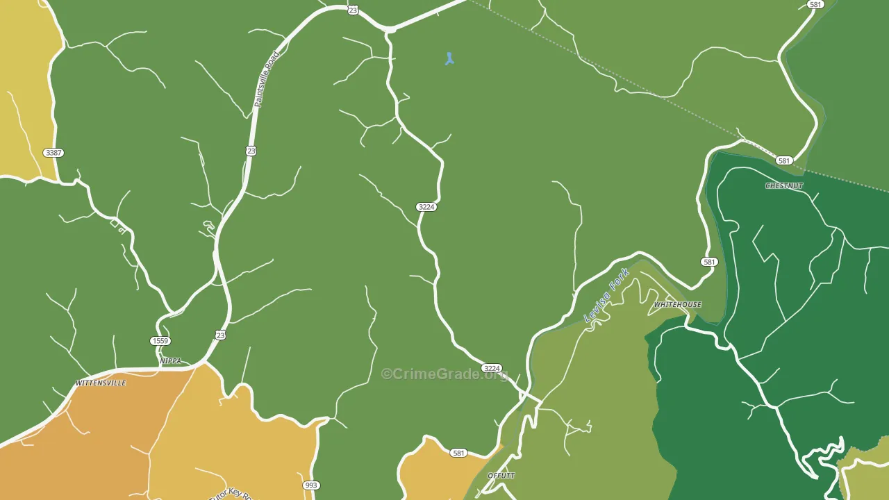 River, KY Map of Vehicle Theft Rates