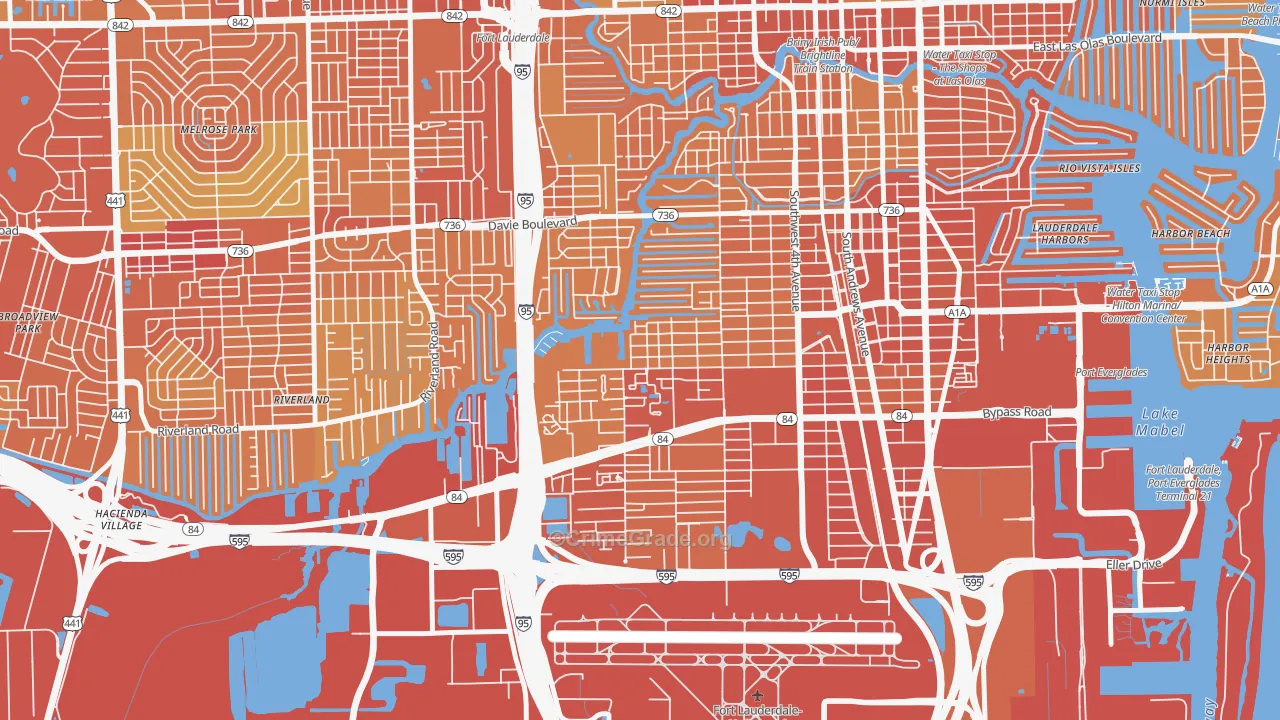 River Oaks, Fort Lauderdale, FL Map of Vehicle Theft Rates