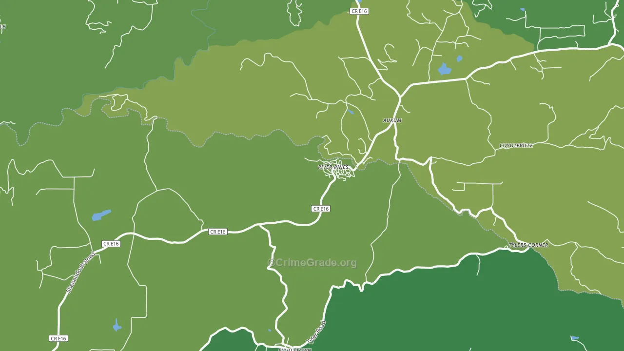 River Pines, CA Map of Vehicle Theft Rates