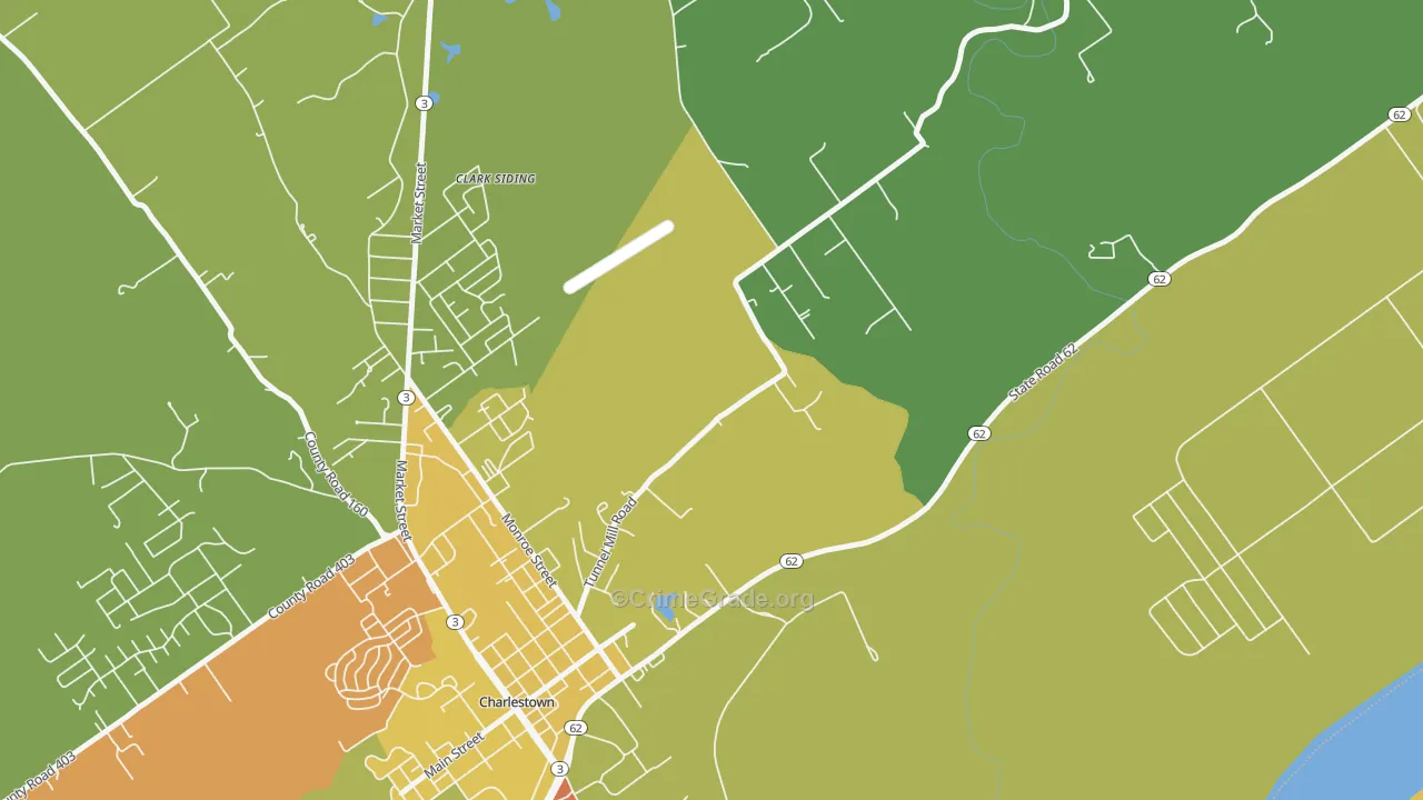 River Ridge, IN Map of Vehicle Theft Rates