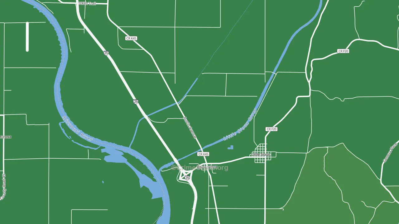 River Sioux, IA Map of Vehicle Theft Rates