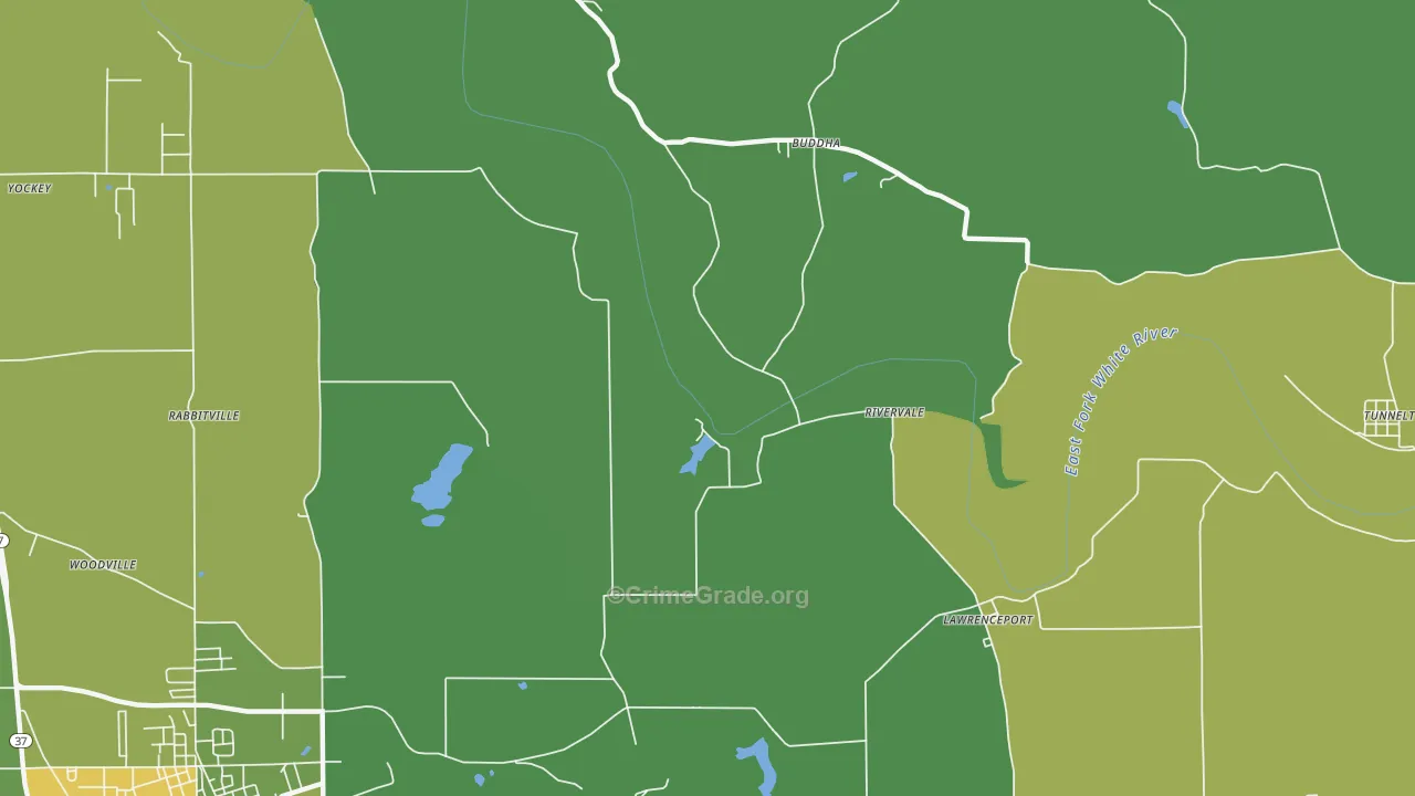 River Vale, IN Map of Vehicle Theft Rates