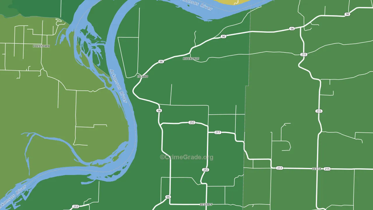 Riverdale, AR Map of Vehicle Theft Rates