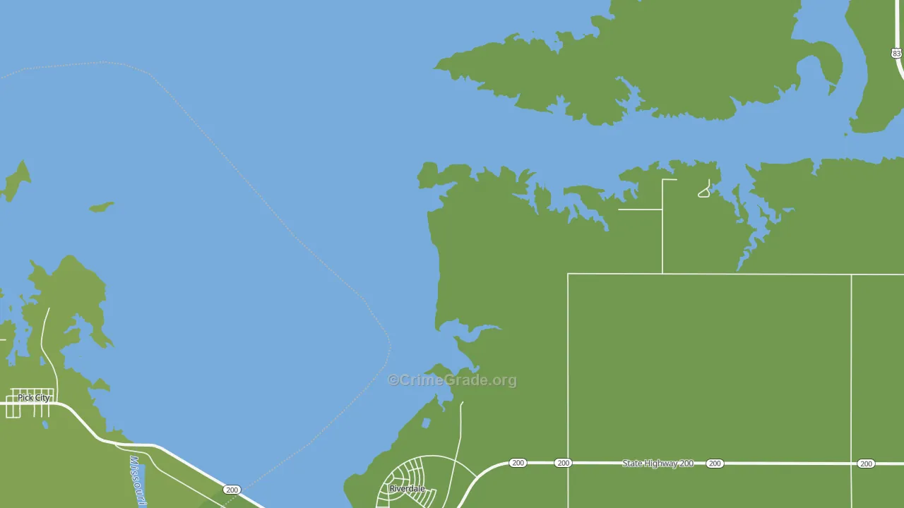 Riverdale, ND Map of Vehicle Theft Rates