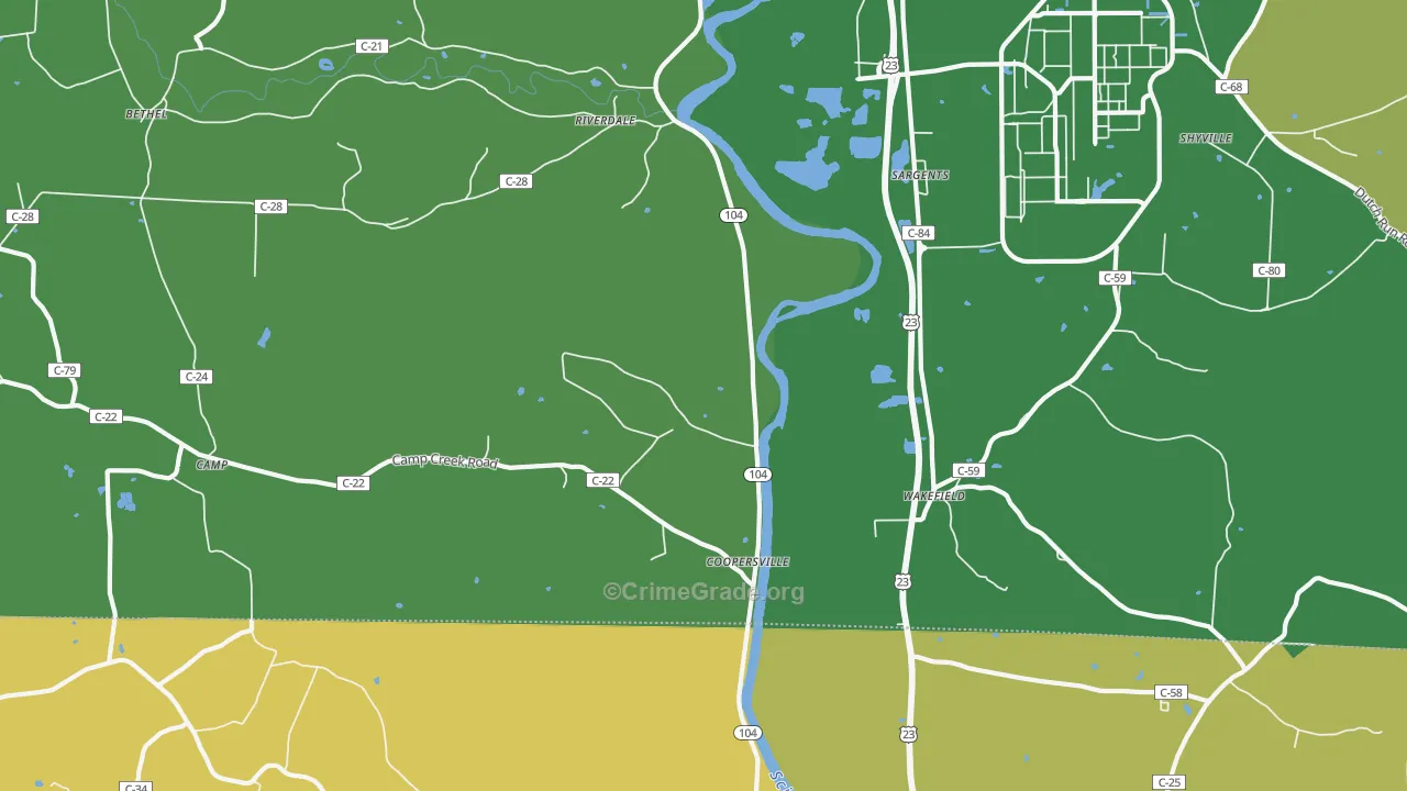 Riverdale, OH Map of Vehicle Theft Rates
