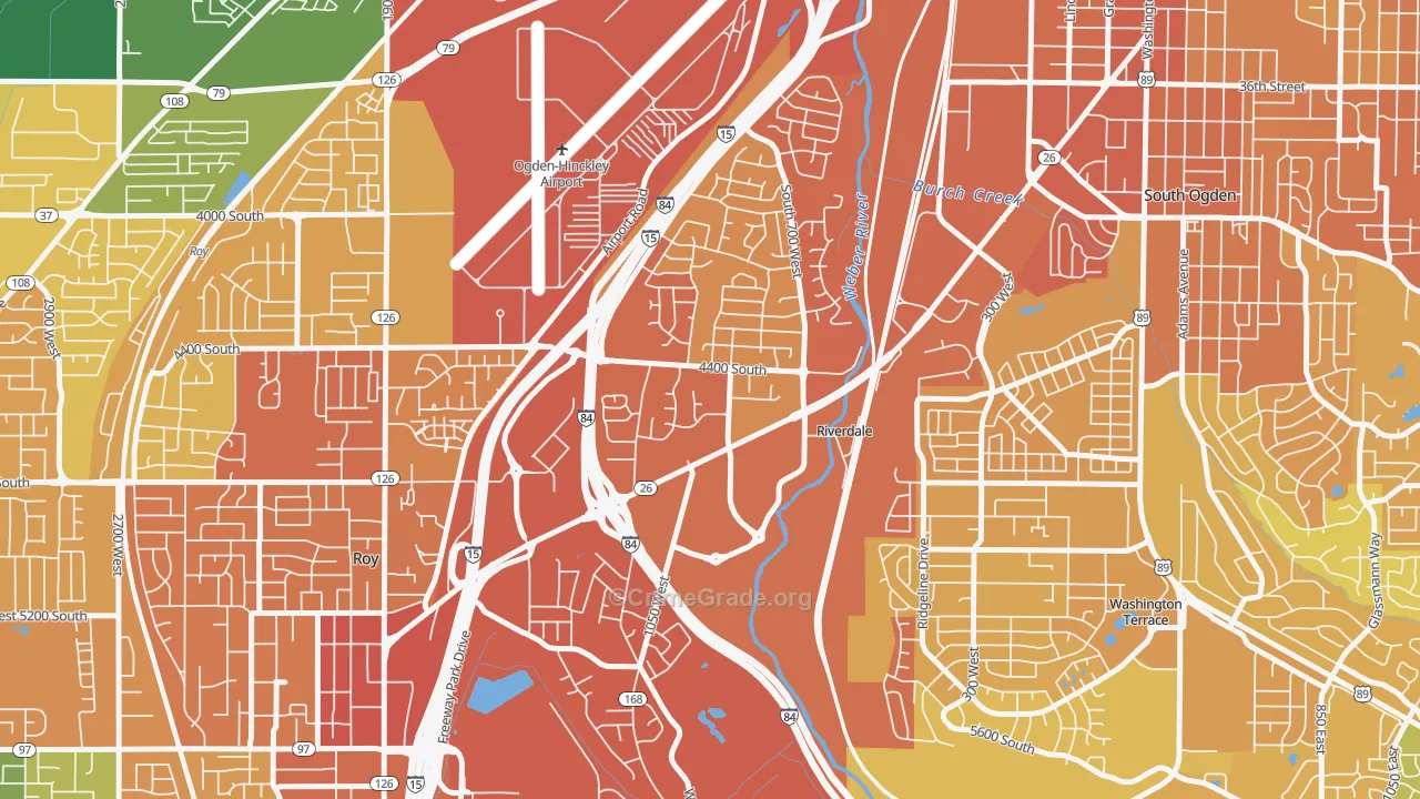 Riverdale, UT Map of Vehicle Theft Rates