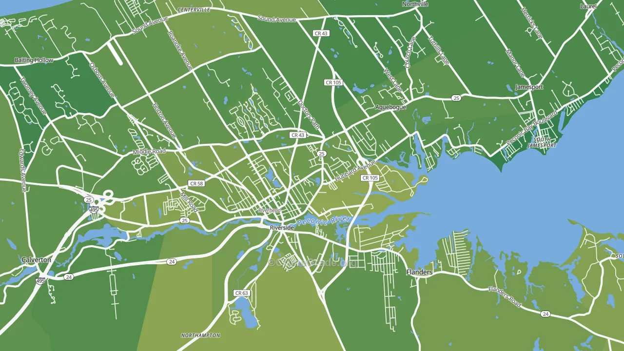 Riverhead, NY Map of Vehicle Theft Rates