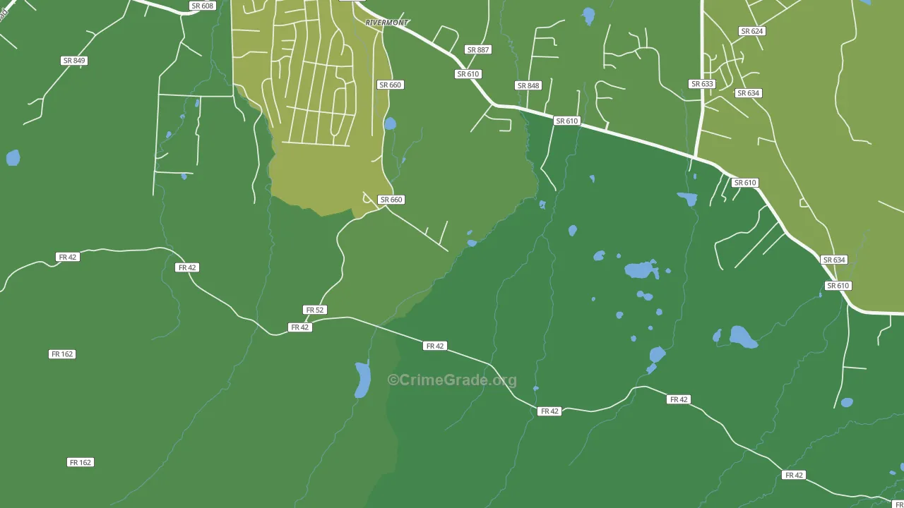 Rivermont, VA Map of Vehicle Theft Rates