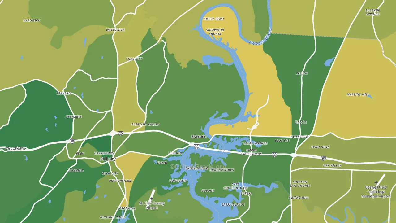 Riverside, AL Map of Vehicle Theft Rates