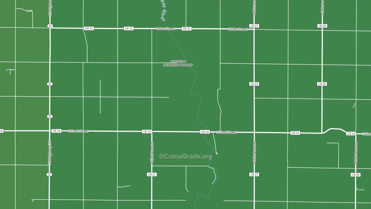 Riverside Colony, SD Map of Vehicle Theft Rates