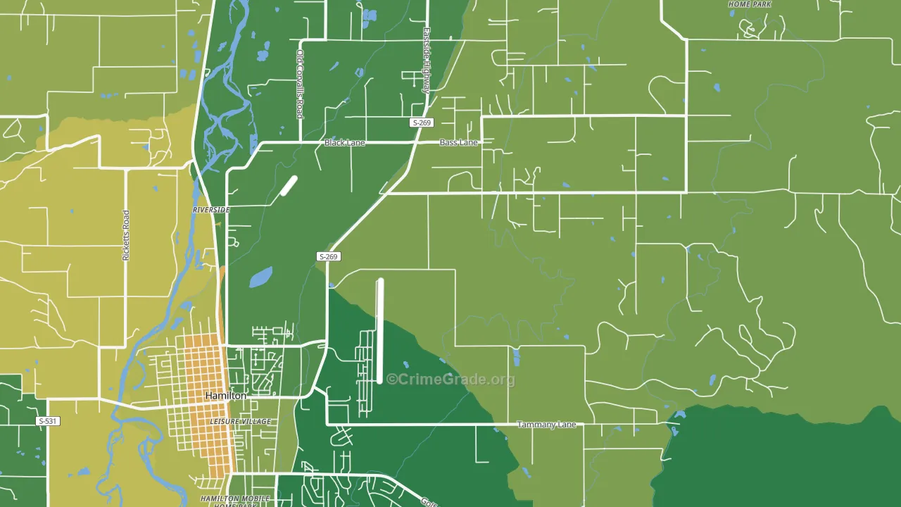 Riverside, MT Map of Vehicle Theft Rates
