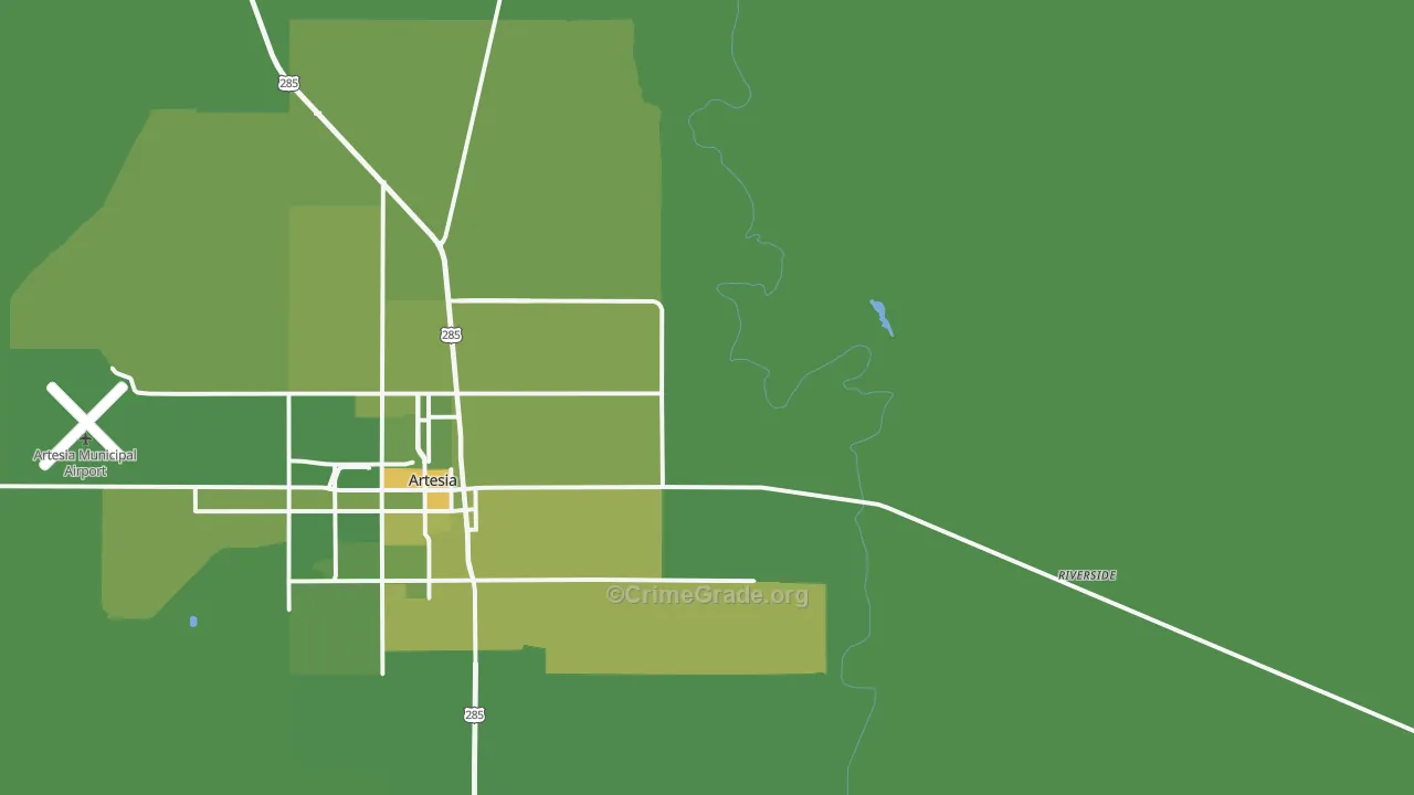 Riverside, NM Map of Vehicle Theft Rates