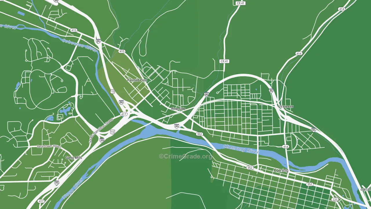 Riverside, NY Map of Vehicle Theft Rates