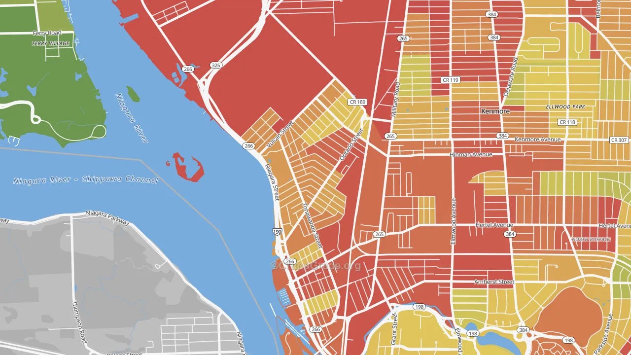 Riverside Park, Buffalo, NY Map of Vehicle Theft Rates
