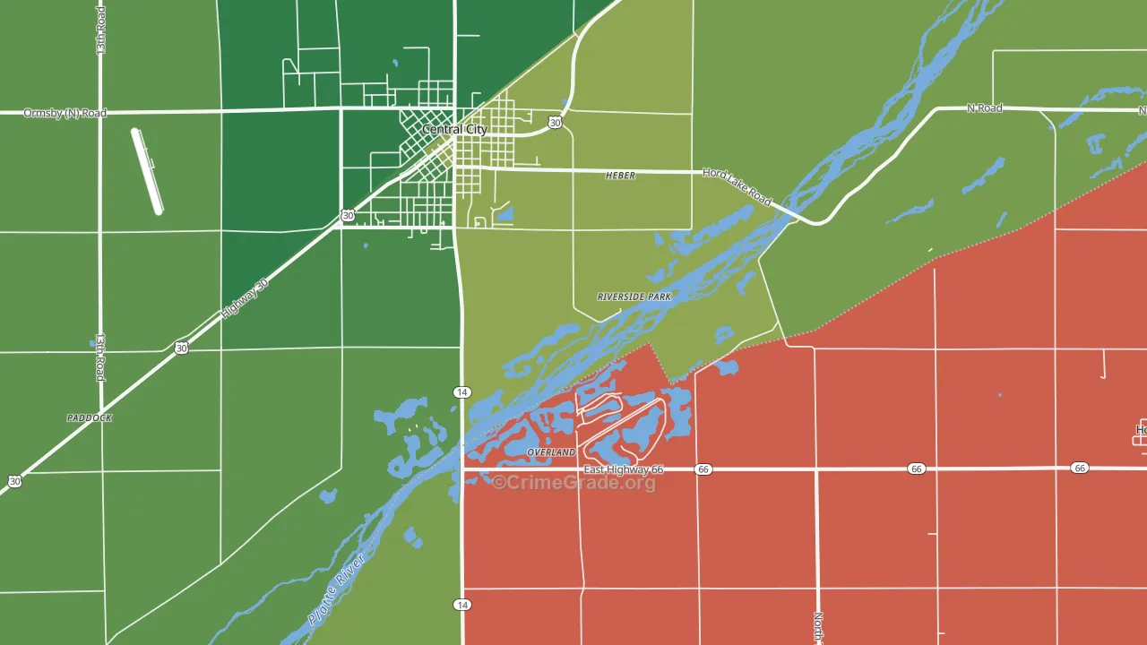 Riverside Park, NE Map of Vehicle Theft Rates