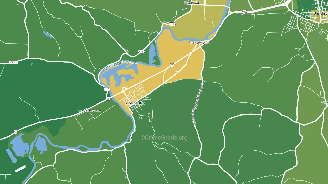Riverside Park, OH Map of Vehicle Theft Rates