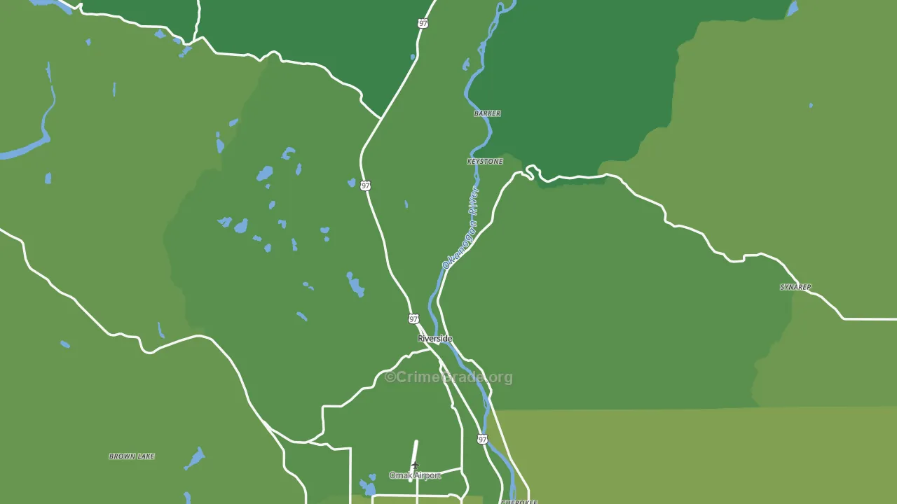 Riverside, WA Map of Vehicle Theft Rates