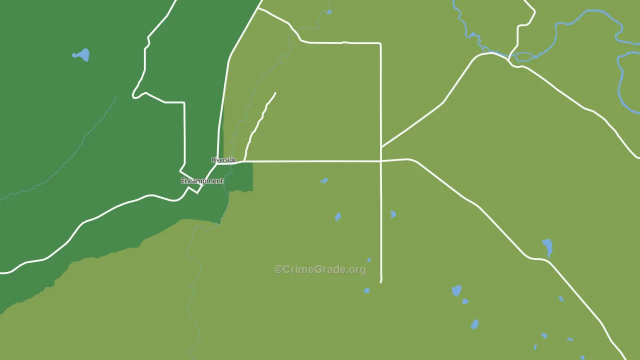 Riverside, WY Map of Vehicle Theft Rates