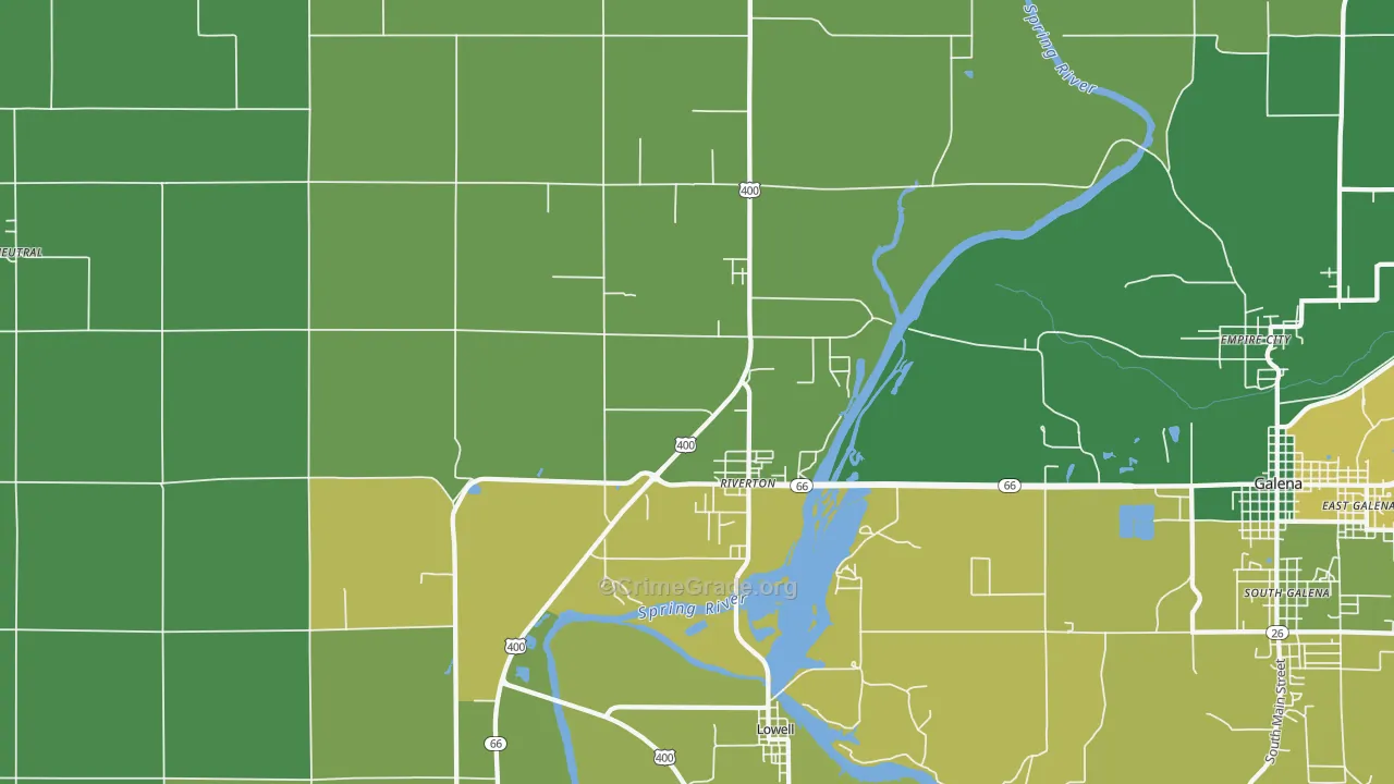 Riverton, KS Map of Vehicle Theft Rates