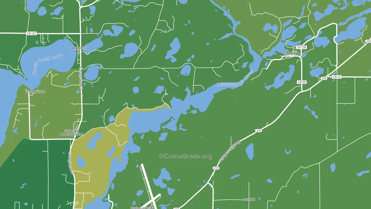 Riverton, MN Map of Vehicle Theft Rates