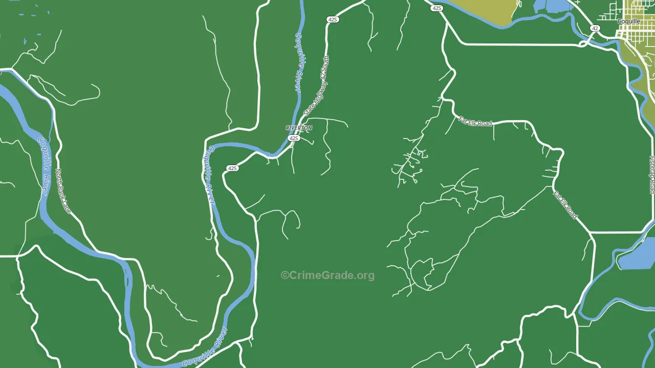 Riverton, OR Map of Vehicle Theft Rates