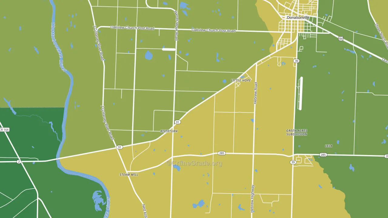 Riverturn, GA Map of Vehicle Theft Rates