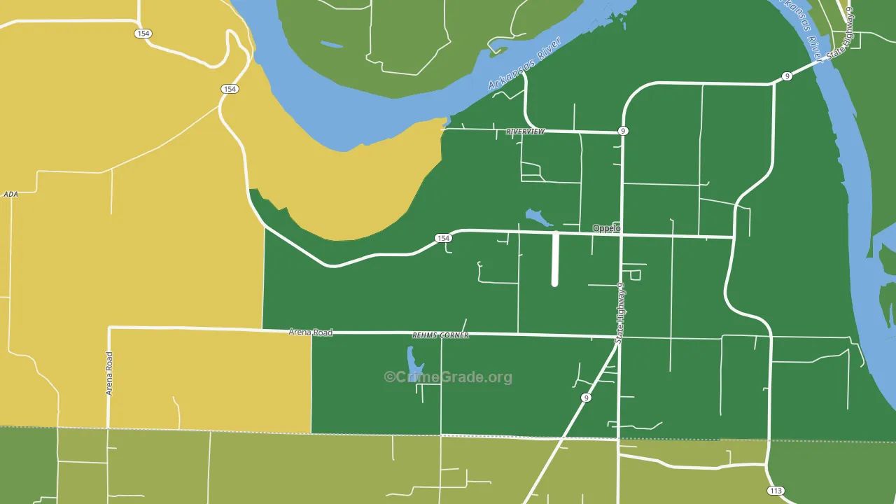 Riverview, AR Map of Vehicle Theft Rates